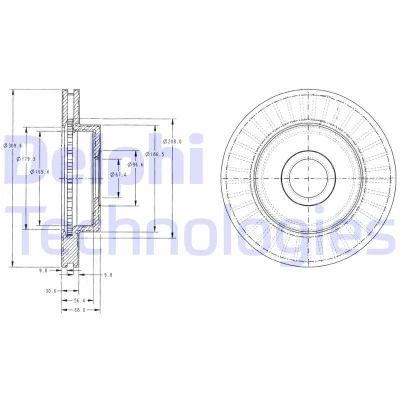 Imagen de DELPHI BG3659 Disco de freno 305 26 5 ventilado aceitado sin procesar cojinete rueda, anillo sensor ABS JEEP: GRAND CHEROKEE 2