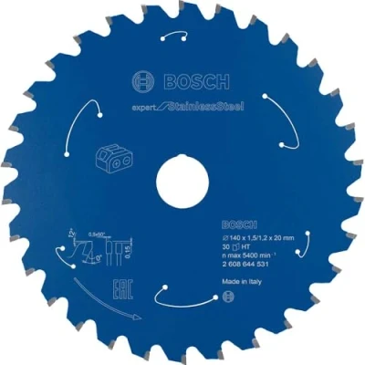 Imagen de Bosch Professional Disco de sierra circular Expert for Stainless Steel (acero fino, 140 x 20 1,5 mm, 30 dientes,accesorio sin cable)