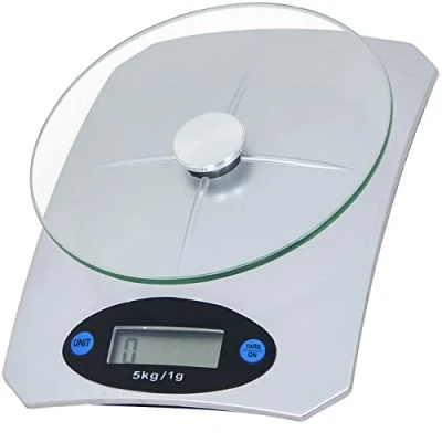 Imagen de Retoo básculas de cocina digitales hasta 5 kg capacidad con precisión 1 g y cristal templado, función peso adicional pantalla LCD fácil lectura,