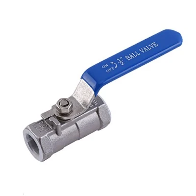 Imagen de 1/2 &quot;pulgada rosca 1pc válvula de bola hembra acero inoxidable SS 304 BSPT para agua, aceite y gas con asas bloqueo azules