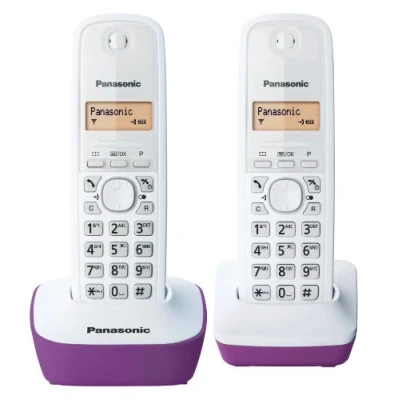 Imagen de Panasonic Kx Tg1612Frh 2 Teléfonos Fijos Inalámbricos Dect Sin Contestador, Morado [Importado de Francia] [versión importada]