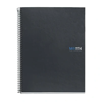 Imagen de Miquelrius Cuaderno A4 (210 x 297 mm), Notebook The Original, 4 Franjas de Colores, 160 Hojas Rayado Horizontal 7 mm, Papel 70 g/m², Taladros, Cubierta Cartón Compacto, Color Grafito