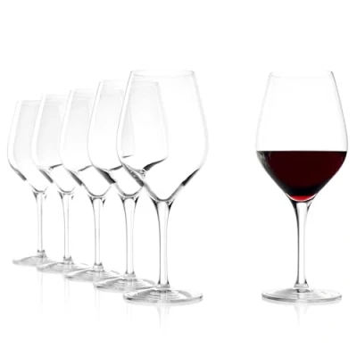Imagen de Copas para vino tinto Exquisit de Stölzle Lausitz, 480 ml, juego 6, aptas lavavajillas: universales diversas variedades vid, con acabado refinado