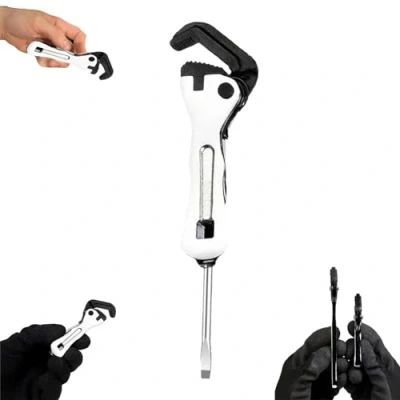 Imagen de Lyoveu Micro Stubby Wrench,The Stubby, Self Adjusting Wrench, Pipe Vise Wrench,Portable Multifunctional 2 In 1 Wrench Tool for Tight Spaces