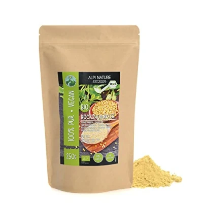 Imagen de fieno greco biologico macinato (250g), semi di macinato, da coltivazione biologica controllata, polvere