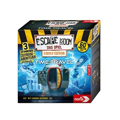 Imagen de noris 606101968 Juego por Equipos y familias Escape Room Time Travel (edición Familiar), para Adultos niños, Incluye 3 Casos descodificador de cronógrafo, a Partir 10 años