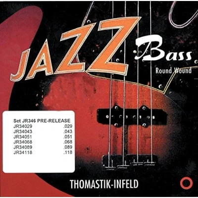 Imagen de Thomastik cuerdas para Bajo Eléctrico Jazz Bass Serie niquel entorchado redondo de sobre núcleo JR324 juego 4 escala corta 32&quot;