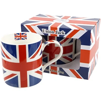Imagen de Taza con diseño de la bandera británica China en caja regalo, recuerdo Londres