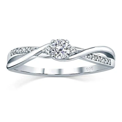 Imagen de SILVEGO Anillo de Compromiso Plata 925 con Swarovski Zirconia