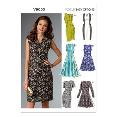 Imagen de Vogue Pattern Vestido para Mujer (Tallas 42 44), Lino, Multicolor, VGE 9050 E5 (14 22) Deu. Gr. 40 48