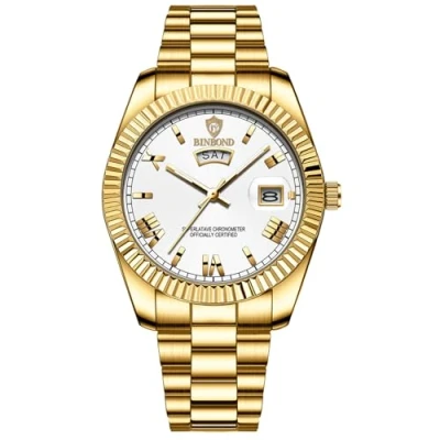Imagen de JewelryWe Relojes Analógicos Redondo Hombre: Reloj Resistente al Agua Para Caballero Puntero Luminoso Día Fecha Correa de Acero Inoxidable Extraíble Escala Número Romano Ocio Negocios Regalo