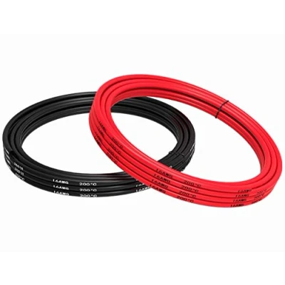 Imagen de Tuofeng 1,3 mm ² cable de silicona [negro 5 metros Rojo metros] 16 AWG cables concepción cobre estangado trenzado sin oxígeno resistencia a altas temporarias