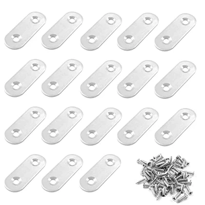 Imagen de 20 Piezas Soportes De Esquina Planos Conector Angulo Estante Ángulo en Plana FijacióN Plano 16*46mm para Silla Mueble Ventana