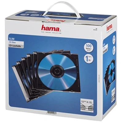 Imagen de 1x100 Hama Slim Cd Jewel Case Black 51270