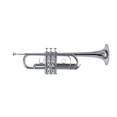 Imagen de Roy Benson C Trumpet TR 402CS (trompeta versátil, con afinación conmutable de Do a Sib, incluye práctico estuche rectangular tipo mochila), plateada