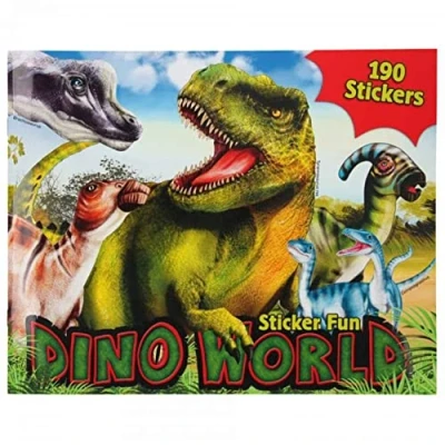 Imagen de Depesche 12408 Dino World Sticker Fun Libro 24 Coloridas páginas de Fondo para diseñar tú Mismo, Incluye 250 Pegatinas, Multicolor