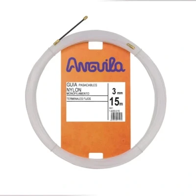 Imagen de Anguila Guía Pasacables Terminales Fijos Monofilamento Nylon Color Blanco Diámetro 3mm 15 metros