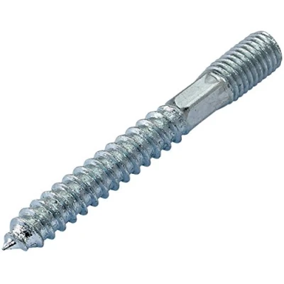 Imagen de AERZETIX Juego de 10 Tornillo doble rosca Espárrago Punta atornillar Metal/Madera con o sin taco Ø10x80mm Acero galvanizado Color plata C44772