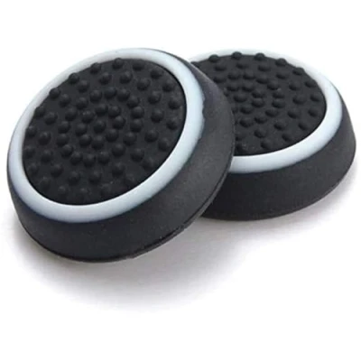 Imagen de Fundas para palanca de mandos el pulgar silicona PS4, Xbox One, PS3, 360, PS2 Negro y blanco