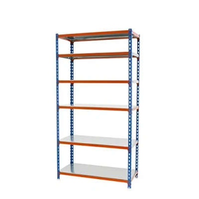 Imagen de Simon Rack Estanteria Metalica, 2500x1000x400 mm, 6 Baldas de Metal, 180 kg Punto Flexión, Estanterias Almacenaje, Azul/Naranja/Galva Simonclick