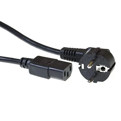 Imagen de Act Cable de alimentación IEC 10m, C13, PC, CEE 7/7 a C13 3 Pines Contacto Puesta Tierra AK5127 Negro