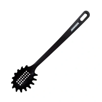 Imagen de Fackelmann Fenix Cuchara de Espagueti, Material RPET 100% Reciclado, Plástico Reciclable con Alta Resistencia al Calor hasta 230ºC, Durabilidad, Anti Rayaduras, Color Negro, 30 cm, 1 ud.