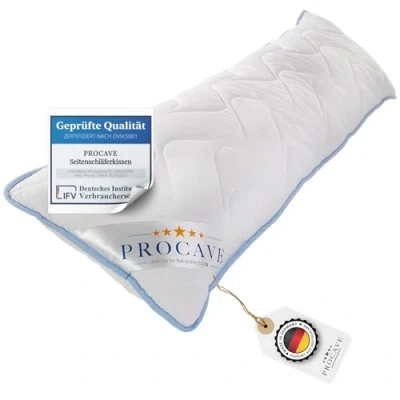 Imagen de PROCAVE Almohada Lateral, Funda TopCool, Cojín Transpirable de Lactancia o para Embarazo. 40x200 cm, Made in Germany