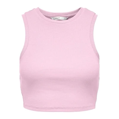 Imagen de ONLY Onlvilma S/L Cropped Tank Top Jrs Noos Basic Slim Fit Camiseta Mangas para un Estilo sin Esfuerzo, Rosa Lady, Mujeres