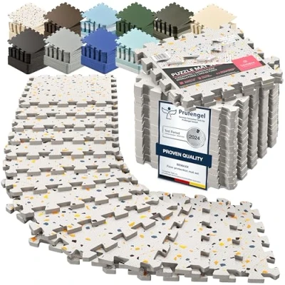 Imagen de Esterilla Fitness Puzzle para Suelos de Gimnasio Set Protección Goma Espuma Losas Caucho Máquinas Deporte, Alfombrilla Protector Expandible Tatami Tapiz Alfombra Colchonetas Pesas Gym