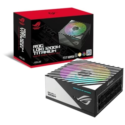Imagen de ASUS ROG Loki SFX L 1200W Titanium Fuente de alimentación Totalmente Modular, 80+ Titanium, Ventilador ARGB PWM 120 mm, Aura Sync, Compatible con ATX 3.0, PCIe 5.0