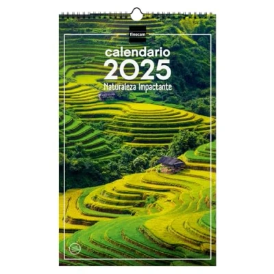 Imagen de Finocam Calendario Imágenes de Pared Espiral para Escribir 2025 Mes Vista Enero Diciembre (12 meses) Naturaleza Español