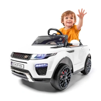 Imagen de ATAA Range Rapid 12v con Mando Blanco Coche eléctrico para niños batería de 12 voltios y Padres…