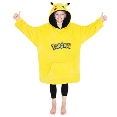Imagen de Pokémon Oversized Sudadera de Forro Polar con Capucha Sherpa para Niño (Amarillo/Negro Pikachu)