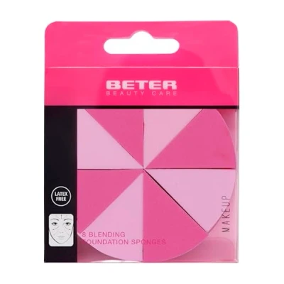 Imagen de BETER Esponja maquillaje Latex Partible, triangular, Textura ultrasuave, Acabado natural, Precisión, Beauty Blender, de maquillaje, Para fluido, Productos en Crema