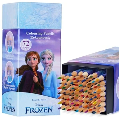 Imagen de Disney Lápices de Colores para Niños, Caja 72 lápices, Suministros Arte, Surtidos, Regalos Niños (Lila Frozen)