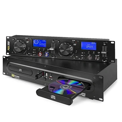 Imagen de Power Dynamics PDX350 Dual DJ CD/USB Player Controller, para PDX350: /MP3, Anti Choque con Buffer RAM, Reloop, 2X LC Display, Compatible Rack 19&quot;, Negro
