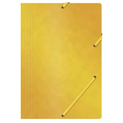 Imagen de Office Products 21194011 06 Carpeta de gomas con banda separaciones, A4, gramaje 390 g/m², 3 solapas, amarillo