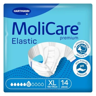 Imagen de Hartmann MoliCare Premium Elastic 6 Gotas Slip Incontinencia Talla XL (14 piezas)