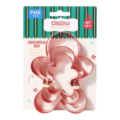 Imagen de PME Navidad Set de 3 Cortadores Galletas Hombre Jengibre