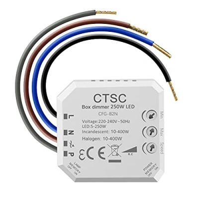 Imagen de CTSC trailing edge dimmer regulador LED 220v para silencioso, de intensidad adecuado regulables, lámpara incandescente halógena (B2N)
