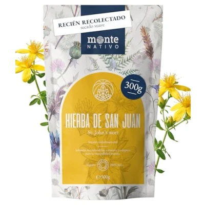 Imagen de Té de Hipérico Monte Nativo (300 g) Flores y hojas 100% puras naturales hierba San Juan para preparar infusiones hierbas, caliente o helado frutas