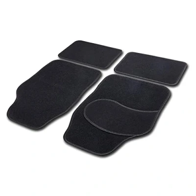 Imagen de Cartrend 10598 Alfombrillas para Coche (4 Piezas, Hilo Brillante), Color Negro