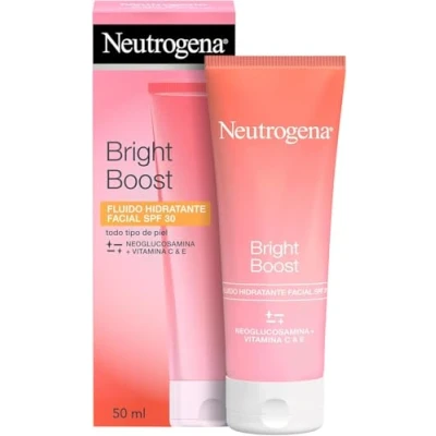 Imagen de Neutrogena Bright Boost fluido hidratante facial SPF 30 (1 x 50 ml), crema con protector solar de amplio espectro, Neoglucosamina, Vitamina C y E