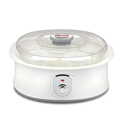 Imagen de Girmi YG03 Yogurtera, 7 tarros de cristal 180 ml, Luces funcionamiento, 20 W, 42 50 C, blanco