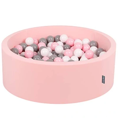 Imagen de KiddyMoon 90X30cm/300 Bolas Piscina De ∅ 7Cm para Ninos Cuarto Angular Hecha En La UE, Rosa:Blanco/Gris/Rosaclr