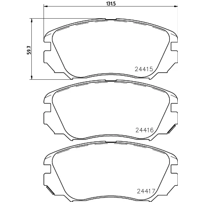 Imagen de HELLA 8DB 355 013 051 Juego de pastillas freno con avisador acústico desgaste accesorios OPEL: Insignia A Berlina, Sports Tourer