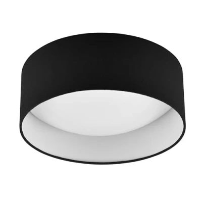 Imagen de Reality Leuchten RL LED Lámpara de techo Locarno R64191102, Blanco Plástico, Tela Pantalla Negro, incl. 12 vatios