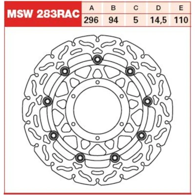 Imagen de TRW MSW283RAC Disco de freno 296 5 ranurado
