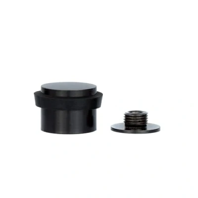 Imagen de EVI Herrajes Tope de Puerta 24 x 20 mm Base Roscada Goma Negro Acero Inoxidable Lacado Incluye Tornillo + Taco Sujeción Mod. I 199/24 CBNG