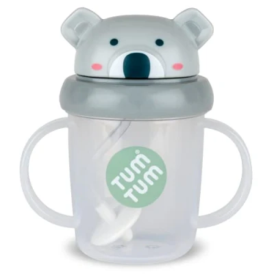 Imagen de TUM Tippy Up Taza con boquilla de flujo libre (sin válvula) para niños (El Koala Kevin 200ml)